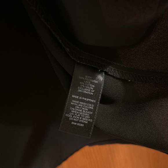 Express Black Ruffle Blouse - Picture 3 of 4